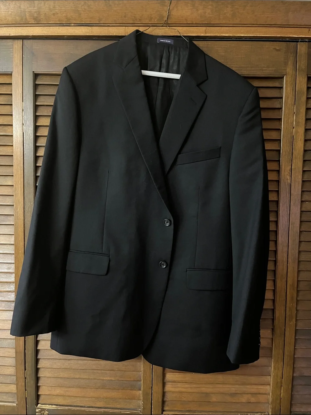 Stafford Black Two-Button Notch Lapel Sport Coat